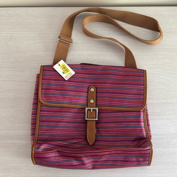 Fossil Handbags - Fossil Keyper Flap Bag in Colorful Stripes NWT